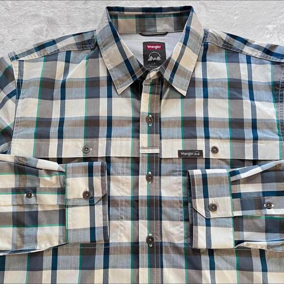 Wrangler Regular Fit Men’s Button Down Plaid Shirt Size Large - Picture 5 of 8